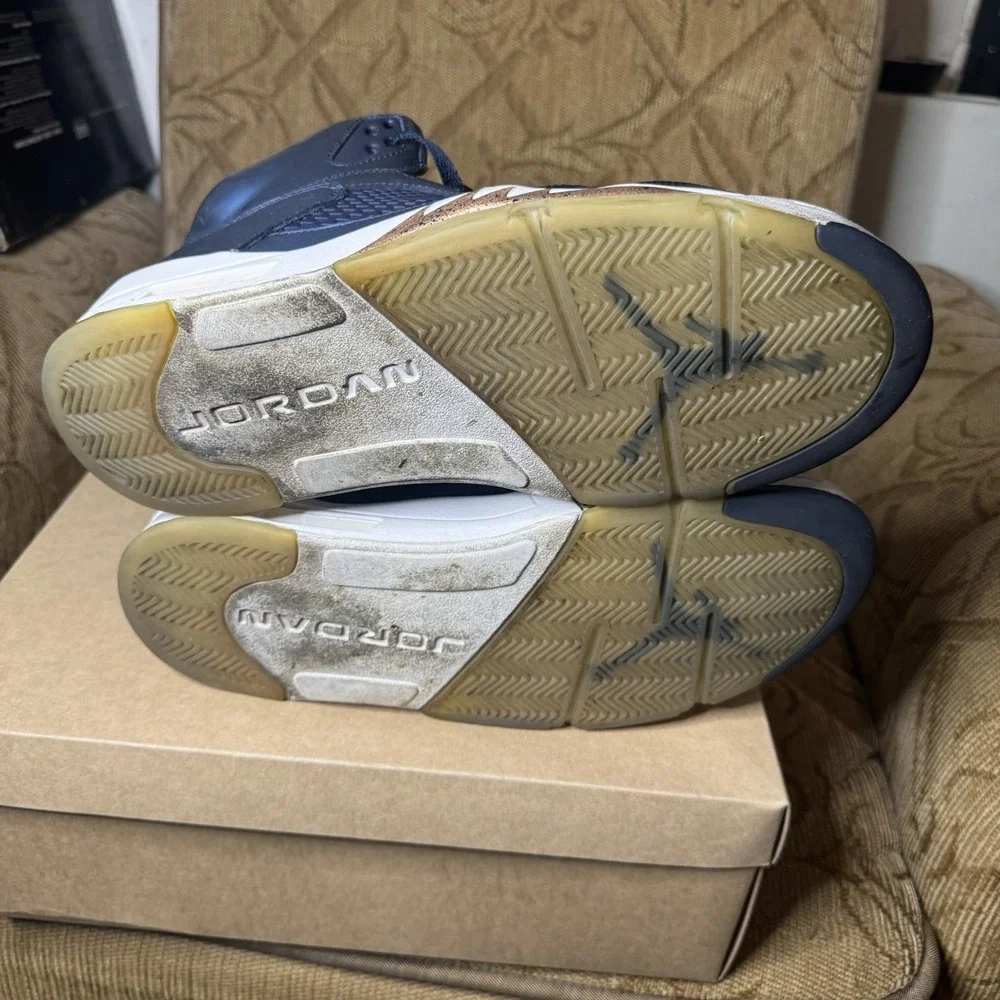 Size 11.5 - Air Jordan 5 Retro Bronze Navy White‎ (136027-416) No Box